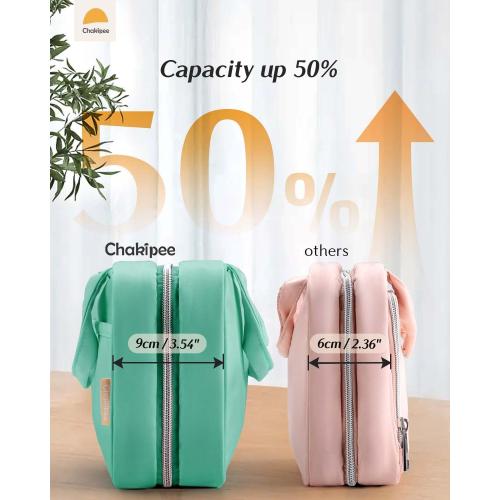 Travel Hanging Toiletry Bag for Women - Waterproof Cosmetic Organizer with Clear Window, Lightweight Bathroom Bags for Essentials, Makeup, Shampoo, Toiletries Green, Medium
