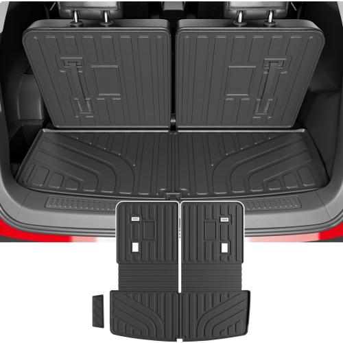 powoq 6&7 Seats Cargo Mat Compatible with 2017-2023 GMC Acadia Backrest Trunk Mat Cargo Liner Trunk Liner Replacement for 2017-2023 GMC Acadia Accessories