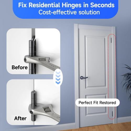 Knuckle Bender Adjustable Door Hinge Tool with Built-in Hinge Pin Remover, Heavy Duty Steel Knuckle Bender for Fixing Sagging or Misaligned Doors, Universal Fit for Residential Hinges