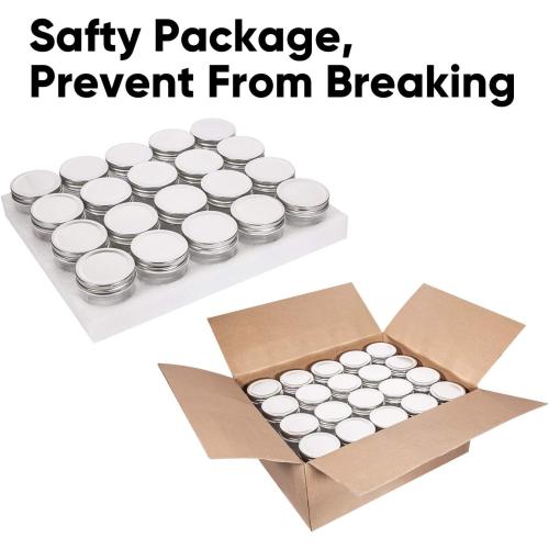 Accguan 4oz Glass Jars With Lids(Silver),Mason Jars,Ideal For Honey,Jam,Wedding Favor,DIY Magnetic Mini Spice Jars For Kitchen,Set of 40