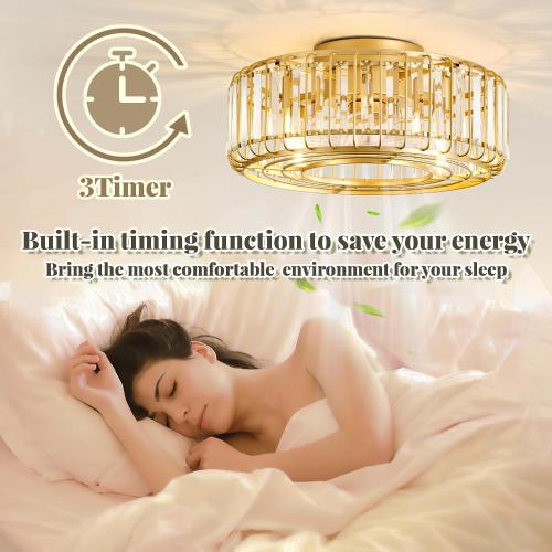 Fandelier Ceiling Fan with Lights and Remote,19 E12 Chandelier Ceiling Fan with Light, 6 Speed 3 Timer Quiet Caged Ceiling Fan with Lights for Bedroom,Living Room,Kitchen,Farmhouse (Gold)