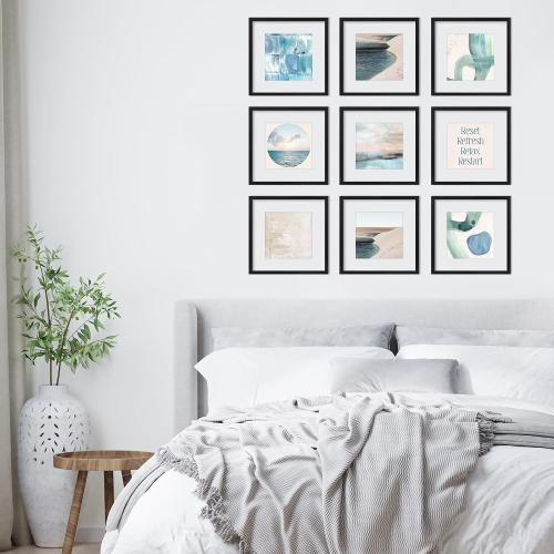 TWING 8x8 Picture Frames 3 Pack, Black 8x8 Frames Display Picture 5x5 with Mat, Square Family Picture Frame Tabletop or Wall Mounting, Ideal Gift for Mother's Day/Birthday Day