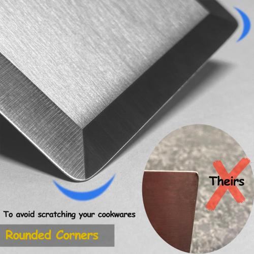 Professional Metal Spatula for Cast Iron Skillets and Flat Top Grills, Full Tang Wooden Handle,1.8mm Thick Stainless Steel Blade, Smash Burger Spatula Turner for Flipper, Cooking, BBQ, 4.7 x 2.7 Inch