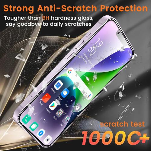 3 3 Pack Privacy Screen Protector for iPhone 14 Plus 6.7-Inch with 3 Pack Camera Lens Protector, Anti Spy Tempered Glass Film 9H Hardness Bubble Free Case Friendly