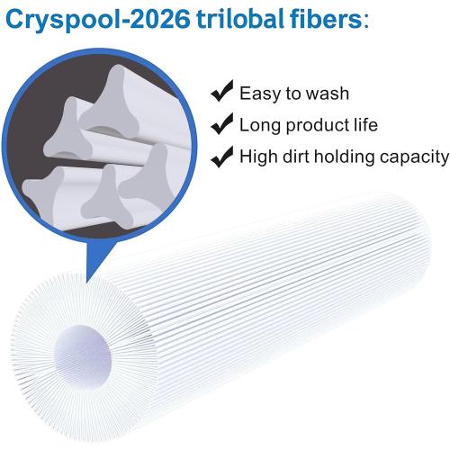 Cryspool® 07077 Filter Compatible with CCP420, Clean and Clear Plus 420, PCC105-PAK4, R173576, 570-0425-07, C-7471, 178584, 817-0106, FC-6470, 4×105 Sq. Ft Pool Filter Cartridges, 4 Pack
