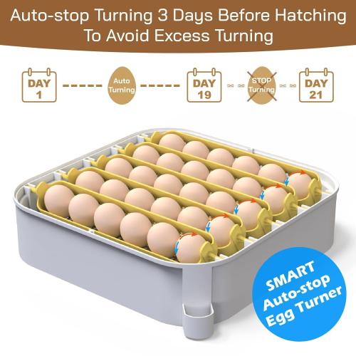 MATICOOPX Egg Incubator with Humidity Display, Egg Candler, Automatic Egg Turner, for Hatching Chickens