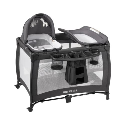 LILLEPRINS 4 in 1 Pack and Play with Bassinet, Diaper Changing Table for Newborn Infant, Portable Baby Playpen for Babies and Toddlers
