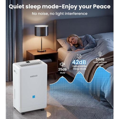 4500 Sq. Ft Dehumidifier for Basement Quilt Compressor Dehumidifiers for Home with Drain Hose, Energy Efficient, Intelligent Humidity Control, Dehumidifier for Bathroom, Bedroom, Office