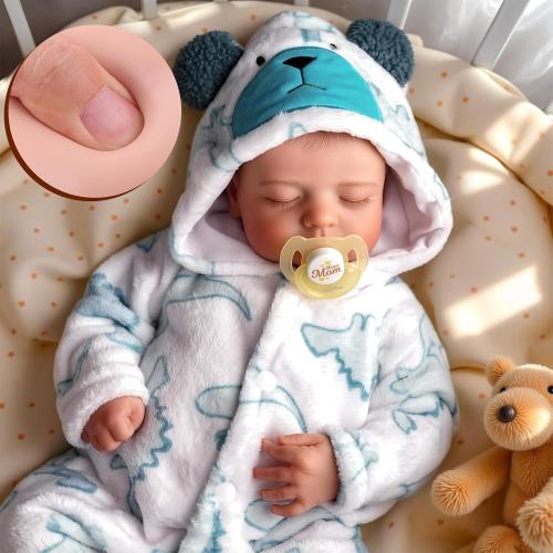 BABESIDE 20 Inch Reborn Baby Doll Boy, Full Vinyl Realistic Newborn | Poseable Full Vinyl Body, Hand-Painted Newborn Details, Clothes and Accessories and Gifts, Kids Ages 3