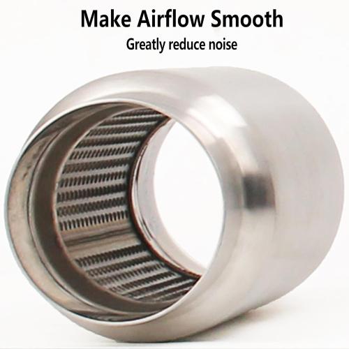 3 Inlet & Outlet Exhaust Resonator, 9 Overall Length Center Straight Through Stainless Steel Muffler,Polished