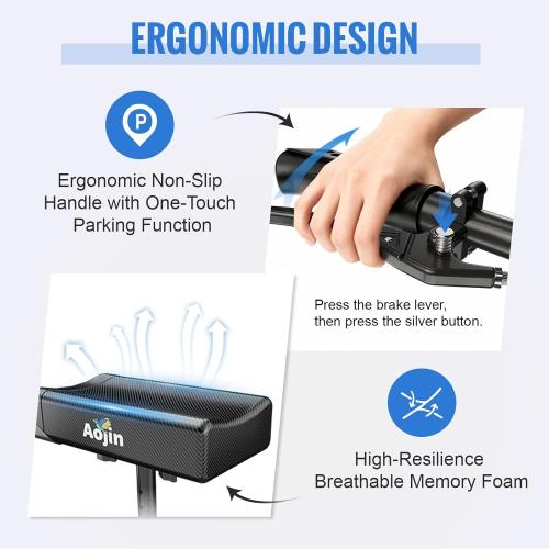 Knee Scooter, 300lbs Capacity, 13 Big PU Seat, All Terrain Foldable Knee Scooter Walker with Bag for Foot Injuries Compact Crutches Alternative (Black)