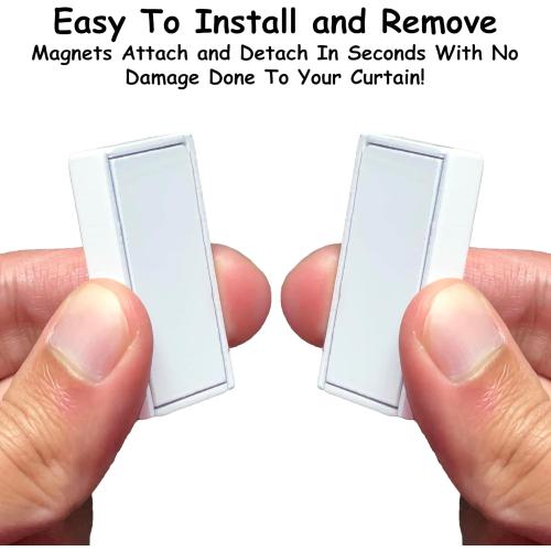 Magnetic Curtain Weights 8 Pack of Waterproof Magnets   Carrying Case, Great Home Decor for Bathroom, Shower, Liner, Flags, and Sheer, Heavy Duty Works Outdoor to Stop Wind (8 Pack, White)