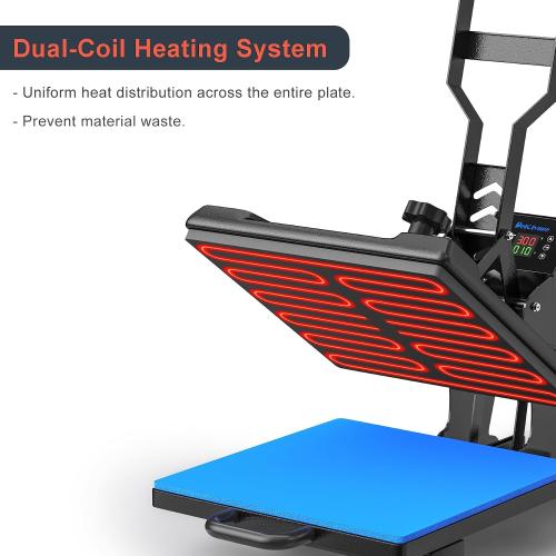 Delclynee 15 x 15 Slide Out (12.25) Heat Press Machine for T Shirts, Clamshell Pull Out Lower Platen, Industrial-Quality Digital Sublimation Printer for Heat Transfer Vinyl