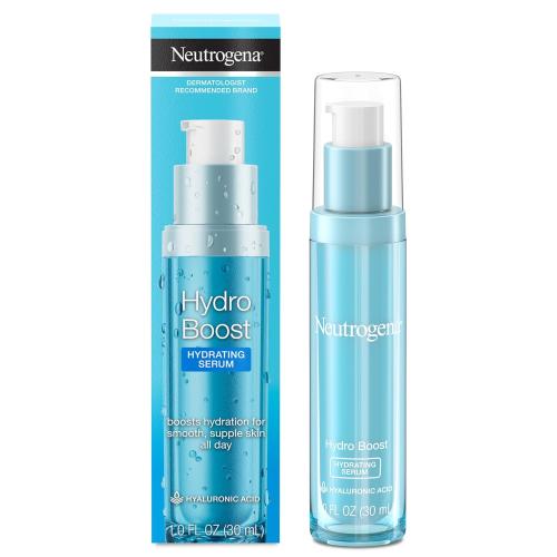 1oz Neutrogena Hydro Boost Hydrating Hyaluronic Acid Serum, Hydrating Face Moisturizer For Dry Skin, Oil-Free Non-Comedogenic Moisturizer, 1 FL OZ