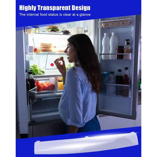 Refrigerator Tray Cover Assembly Compatible with LG and Kenmore Refrigerator Clear color Replace ACW74118101 AP5956442 3380487 MCR64973001 PS10065045