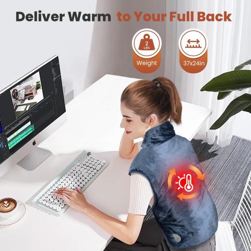 Heating Pad for Back Pain Relief, Large Electric Heat Pad for Neck and Shoulders, 6 Heat Settings & Auto Shut Off Hot Pad, Machine Washable Ultra Soft Fabric, Gifts for Women, Men, Mom, Dad