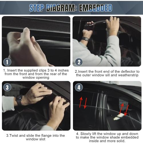 in-Channel Rain Guards Compatible with 2023 2024 2025 2026 Chevy Colorado and GMC Canyon Window Visors Side Window Deflectors