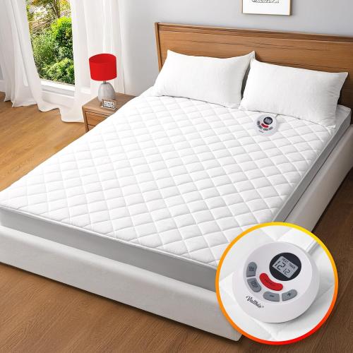Heated Mattress Pad Twin Size,Electric Mattress Pad with Preheat Functions, Bed Warmer with 12 Heat Settings Controller & 1-12 Hours Auto Shut Off, Machine Washable (39x75,White)
