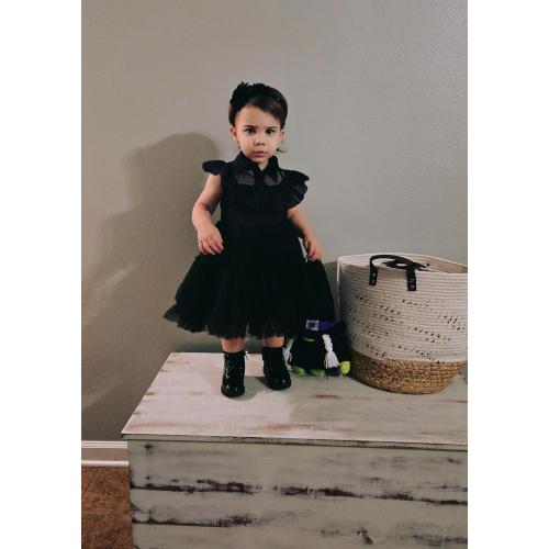 Toddler Baby Girls Black Dress Kids Black Party Costume 1-2 Years