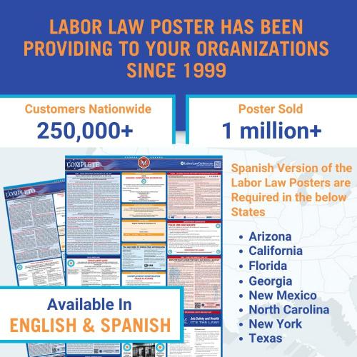 2025 Washington Labor Law Poster- State, Federal, OSHA Compliant- Workplace Required Posting for Employees- English Employment Poster- UV Laminated Waterproof- 26 x 39.5”- English