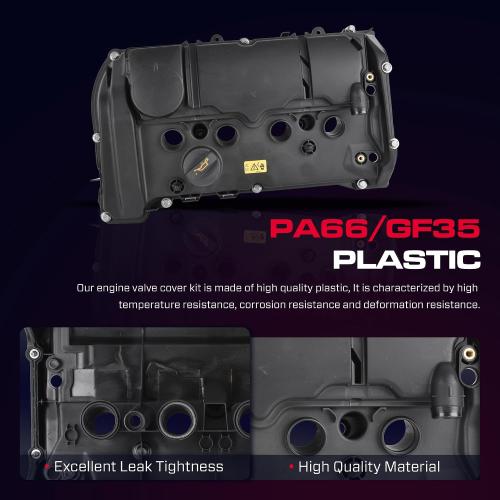 11127646552 Engine Valve Cover Kit, with Gasket, Bolts and Oil Cap Fit for 2011-2016 Mini Cooper S L4 1.6L R55 R56 R57 R58 R59 R60 R61 Engine, Replace # 11127603390 111276-46552 111276-03390