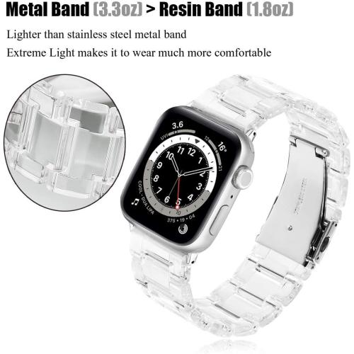 Size 42mm/41mm/40mm V-MORO Resin Bands Compatible with Apple Watch Band 42mm/41mm/40mm Series 11/10/9/8/7 Fashion Lightweight Bracelet Replacement with Stainless Steel Buckle for iWatch Series 6/SE/5/4/3/2/1(38/40/41/42mm)
