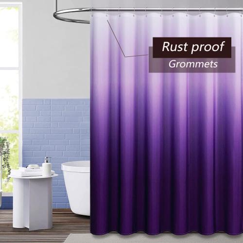 TIKABC Shower Curtain Liner, Purple Lightweight Shower Curtain Liners, Plastic Shower Curtains, 72x72 inch PEVA Shower Liner with 12 Grommet Holes and Magnetic Weights