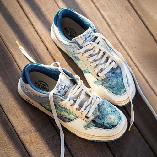 Size 43 Generic Starry Night Inspired Sneakers, Man Shoes, Sneakers
