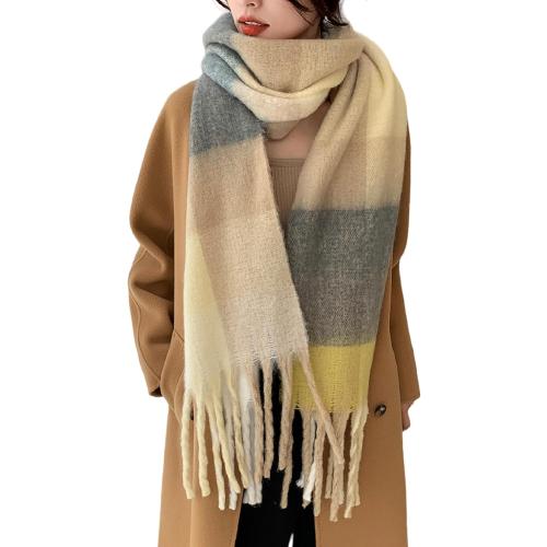 Wander Agio Winter Women Warm Scarf Long Shawl Large Scarves Cold Weather Thick Blanket Scarfs Colorful Plaid