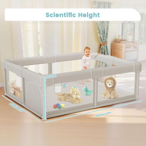 Baby Playpen Baby Playard, Play Pen for Babies and Toddlers with Gate, 50x50 Fence, Sturdy Safety Playpen, Indoor & Outdoor Kids Activity Center