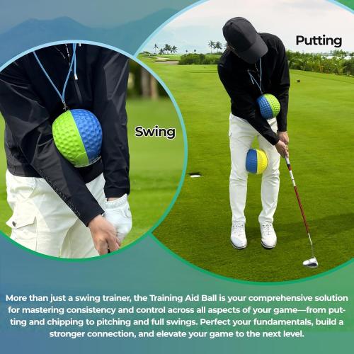 Golf Training Aid Ball for Impact Precision & Consistent Swings - Master Body Connection to Fix Slicing, Scooping & Chicken Wing | Simple and Effective Golf Training Tool