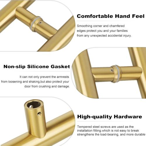 GOLD Alise 16 Shower Door Handle,Sliding Shower Glass Door Pull, Round Back to Back Handle for Shower Doors,SUS304 Stainless Steel Shower Hardware Replacement Parts,Gold Finish,LS7040Y-G