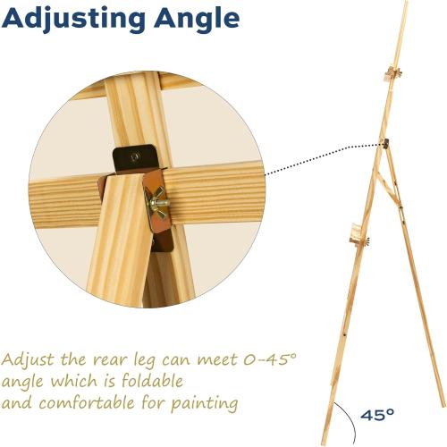 Wooden Easel Stand for Painting,  Adjustable Height Folding Art Easel for Canvas, Drawing, Wedding Signs & Posters, Ideal for Adults, Artists, Beginners, Students & Kids