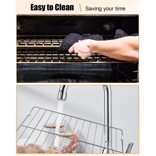 W10256908 Oven Rack Fit for Whirlpool Range Stove Oven, 24 x 15.75 Inch Oven Baking Rack Replace W10138079, 3195710, W10179196, 304 Stainless Steel, 2 Pcs