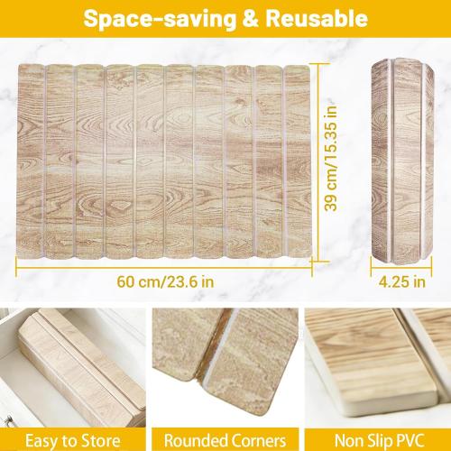 Dish Drying Mats for Kitchen Counter, Fast-Absorbing ,Dark Wood Grain