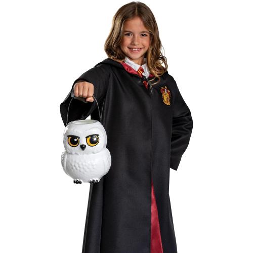 Disguise Harry Potter Hedwig Treat Pail, Official Wizarding World Halloween Bucket for Kids & Décor, 7.8x6.6x6.9 inches