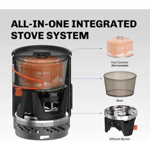 Fire-Maple Fixed Star 1 Backpacking and Camping Stove System | Outdoor Propane Cooking Gear | Portable Pot/Jet Burner Set | Ideal for Hiking, Trekking, Fishing, Hunting Trips and Emergency Use