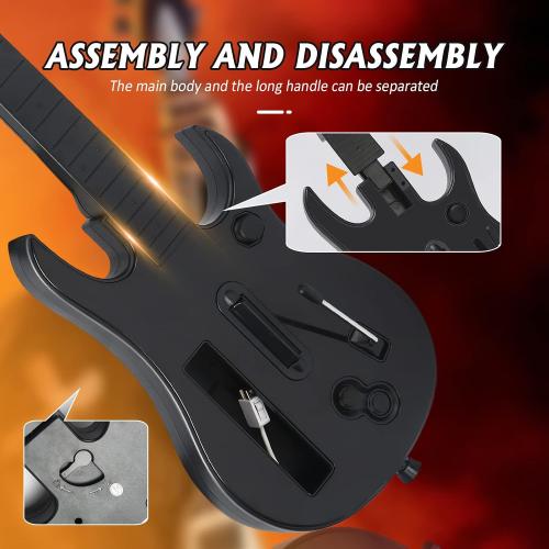KYAYUGM Wii Guitar Compatible for Nintendo Wii, Supports for Guitar Hero and Rock Band Games. - black（Rock Band 1 is Not Supported）