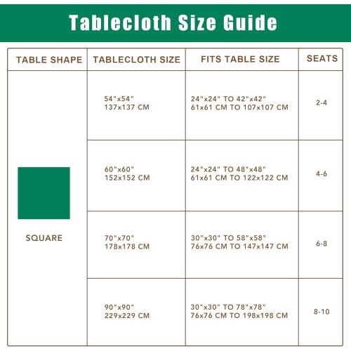 Biscaynebay Fabric Square Tablecloths 54x54 Inches, White Water Resistant Table Cloth Small Card Folding Table Covers Linen for Dining, Kitchen, Wedding and Parties etc. Machine Washable