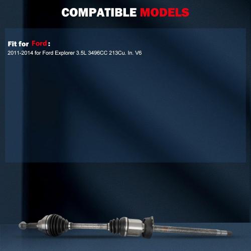 cciyu CV Axle Shaft Assembly for Ford for Explorer 2011-2014 V6 3.5L FWD 66-2283 Front Right