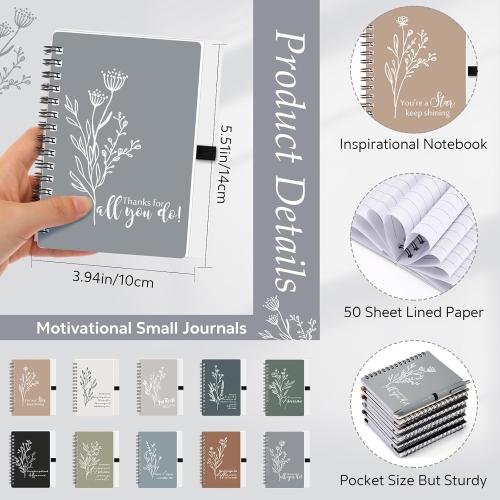 Employee Appreciation Gifts Bulk Thank You Spiral Notebook with Sticky Notes Inspirational Quotes Pen Bulk Gift for Coworker Valentine Teacher Groups Office Staff(Fresh Color,20 Sets)