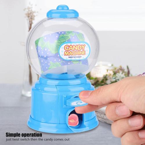 M&M Dispenser Candy Dispenser, Candy Machine Plastic, Mini Twisting Box Gumballs Dispenser Kids Piggy Bank Blue Children Kindergarten GiftBlue