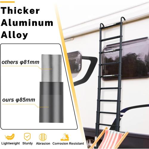 Telescopic Ladder, 20.34FT RIKADE Aluminum Telescoping Ladder with Stable Hook and Non-Slip Feet, Portable Extension Ladder for Household and Outdoor Working 330lb Capacity