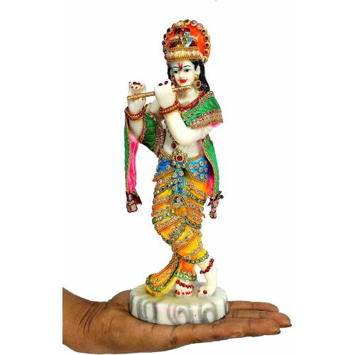 eSplanade Resin Krishna Statue Murti Idol Sculpture (11) Multicolour