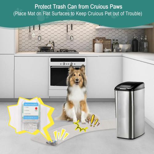 Clear SEERWAY Scat Pet Shock Mat Indoor, Shock Training Pads for Dogs and Cats, Electric Repellent Mat Keeps Pets Off Plant, Trash Can and Christmas Tree, 3 Training Modes, 50x12 Curved, Battery Operated