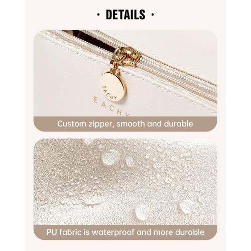 EACHY Travel Makeup Bag,Large Capacity Cosmetic Bags for Women,Waterproof Portable Pouch Open Flat Toiletry Bag Pattern Makeup Bag