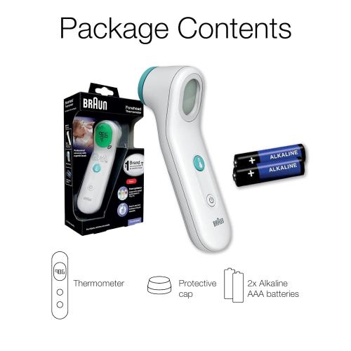 Braun Sensian Contact 5 Forehead Thermometer - Gentle Digital Thermometer with Professional Accuracy and Color Coded Temperature Guidance for All Ages, FSA and HSA Eligible