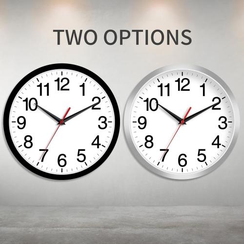 Rohioue Wall Clock Modern 8 Inch Battery Operated Silent Non Ticking Small Analog Clock for Living Room Office Home Bedroom Kitchen Bathroom(Black)