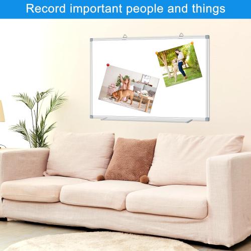 White Board Dry Erase Whiteboard for Wall 36 x 24 Aluminum Presentation Magnetic Whiteboards with Long Pen Tray, 12 Magnets, 3 Markers & 1 Eraser