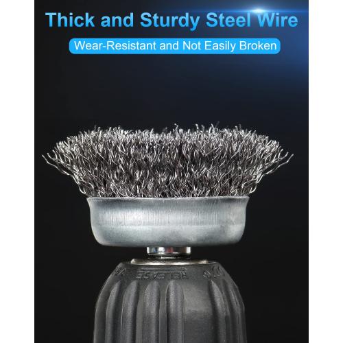 Rocaris 6 Pack Carbon Steel Wire Wheel and Pen Brush Set with 1/4-Inch Hex Shank for Rust Removal, Corrosion and Scrub Surfaces